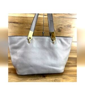 Marc Jacobs Handbag Large Tote Pike Place Gray Pebble Grain Leather Zip Bag